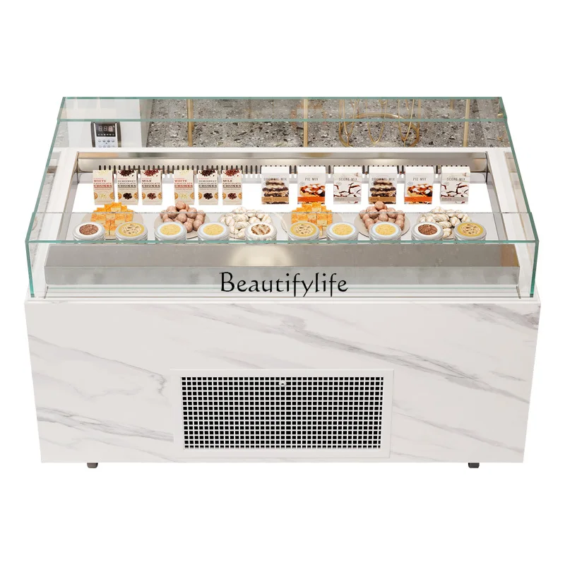 Open Sandwich Cake Show Case Fruit Fishing Fresh Cabinet Open Fruit Cutting Refrigeration