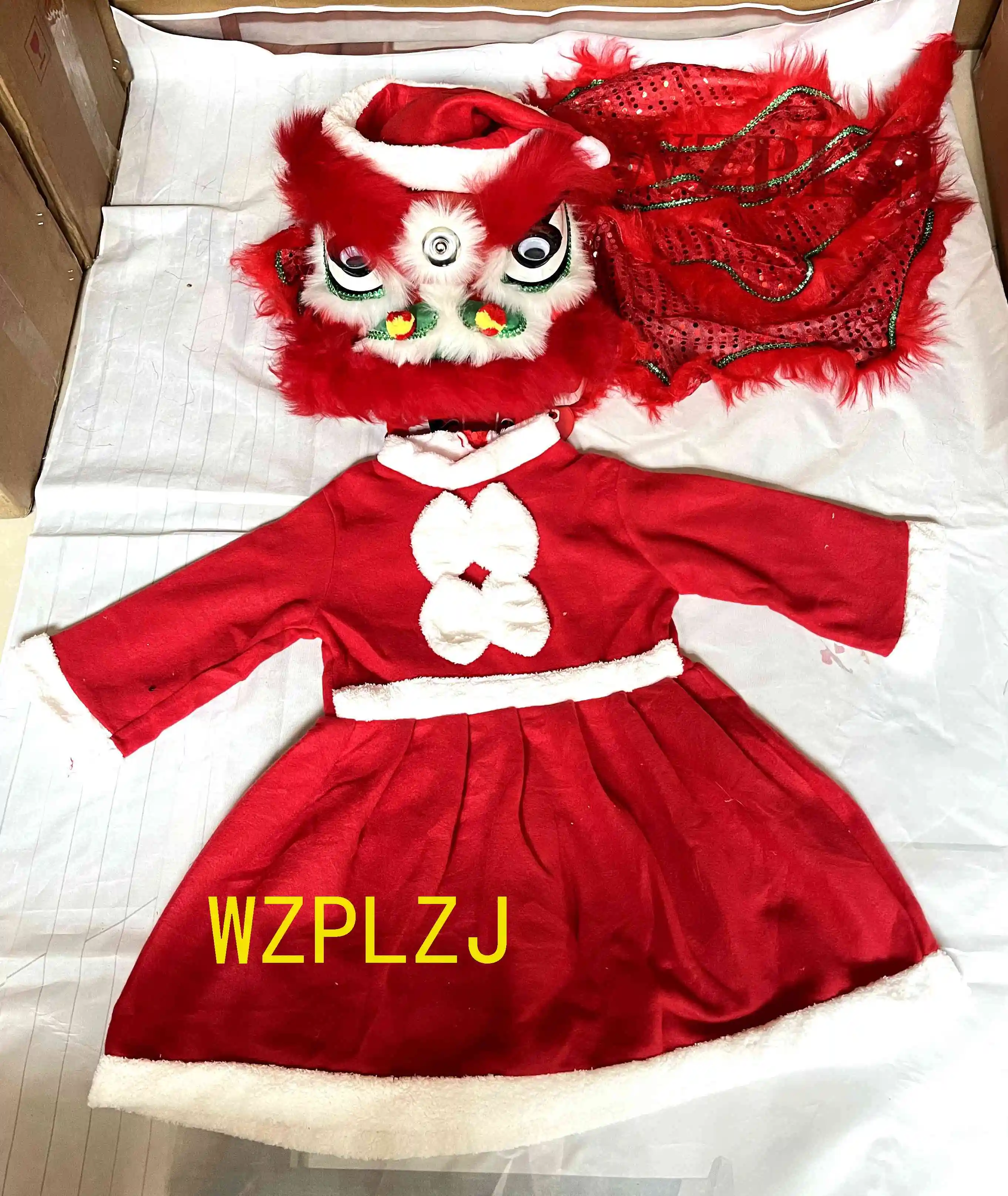 

Christmas day Classic 12inch 2-5 Age Lion Dance Mascot Costume kid Sprot Child performance Game Carnival Party Festival