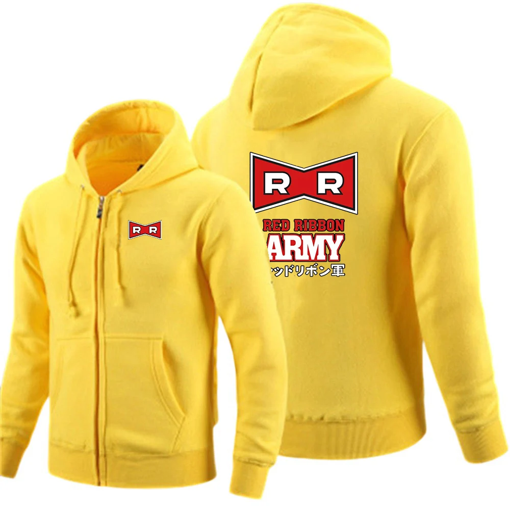 Red Ribbon Army Logo Print 2026 High Street Elegant Demeanor Jacket Spring And Autumn Men's Versatile Hoodies Coat