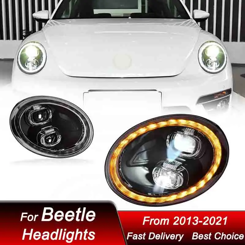 Hot Car Headlights For Volkswagen VW Beetle 2013-2022 to 911 style LED Auto Headlamp Assembly Projector Lens Accessories Kit