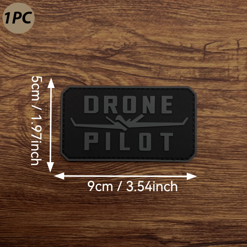 Round-Cornered Rectangular Fixed-Wing Aircraft Silhouette Glow-In-The-Dark Pvc Patch Badge Applique for Clothing, Bags, Hats Decoration, Includes Felt Backing