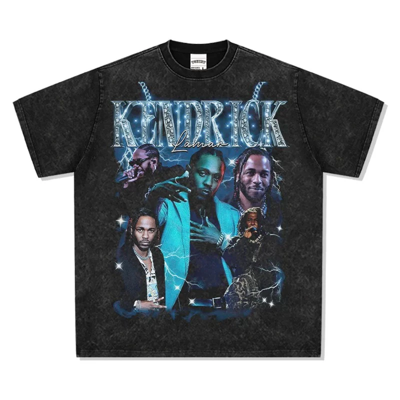 

Summer Trend Art Versatile Breathable Top, Drake American Hip-hop Rap Retro Print Washable Comfortable Short Sleeve