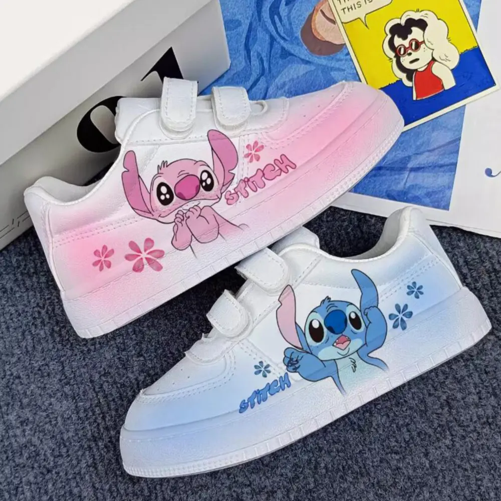 Disney New Lilo & Stitch Print Sport Shoes Tennis Shoes Couple White Shoes Cartoon Sneakers Children Casual Shoes