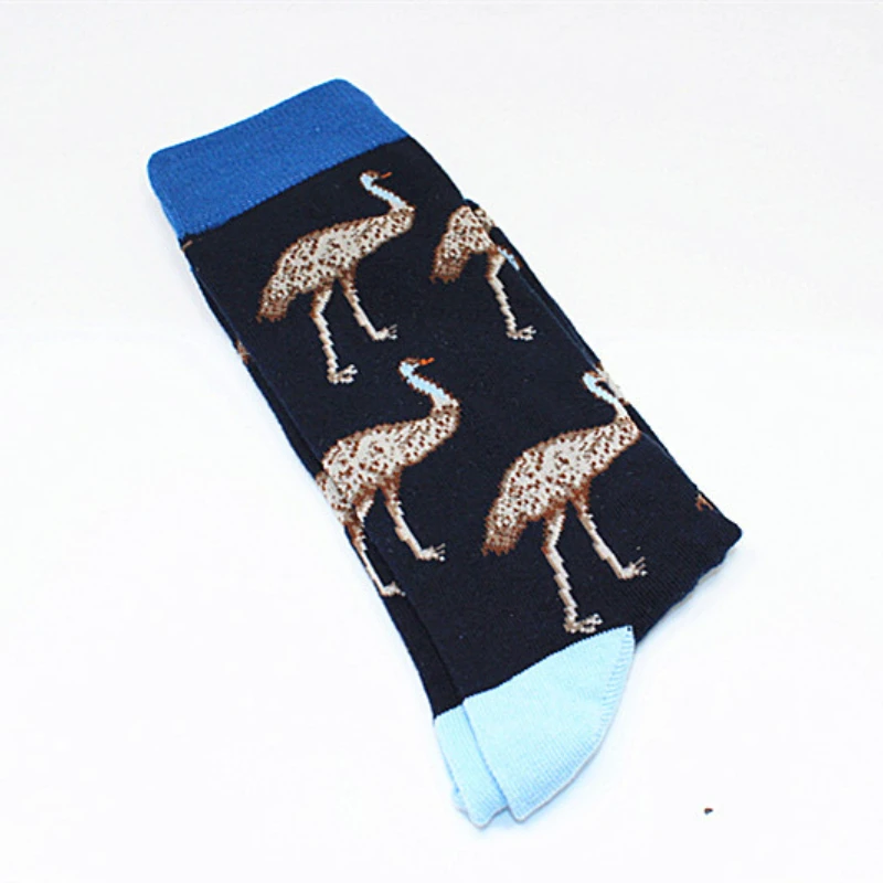 High Quality Haraujuku Cotton Cartoon Socks Men Hip Hop Animal Coffee Bean Fox Monkey Crew Socks Big Size