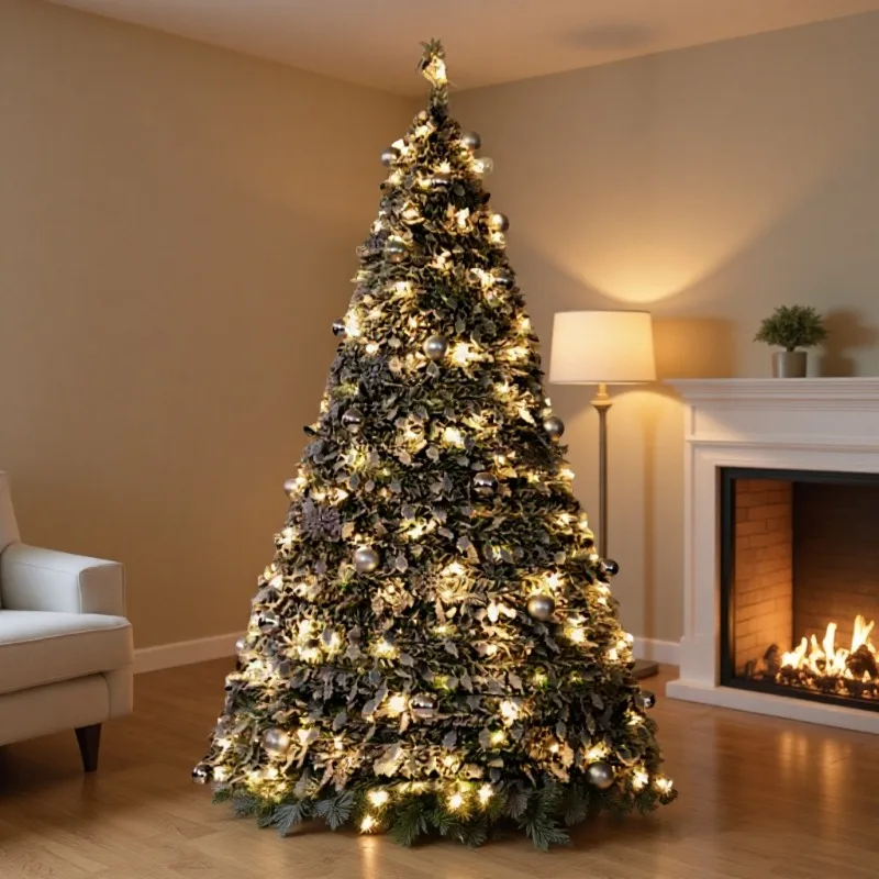 Christmas floor ornament, retractable tree folding Christmas tree