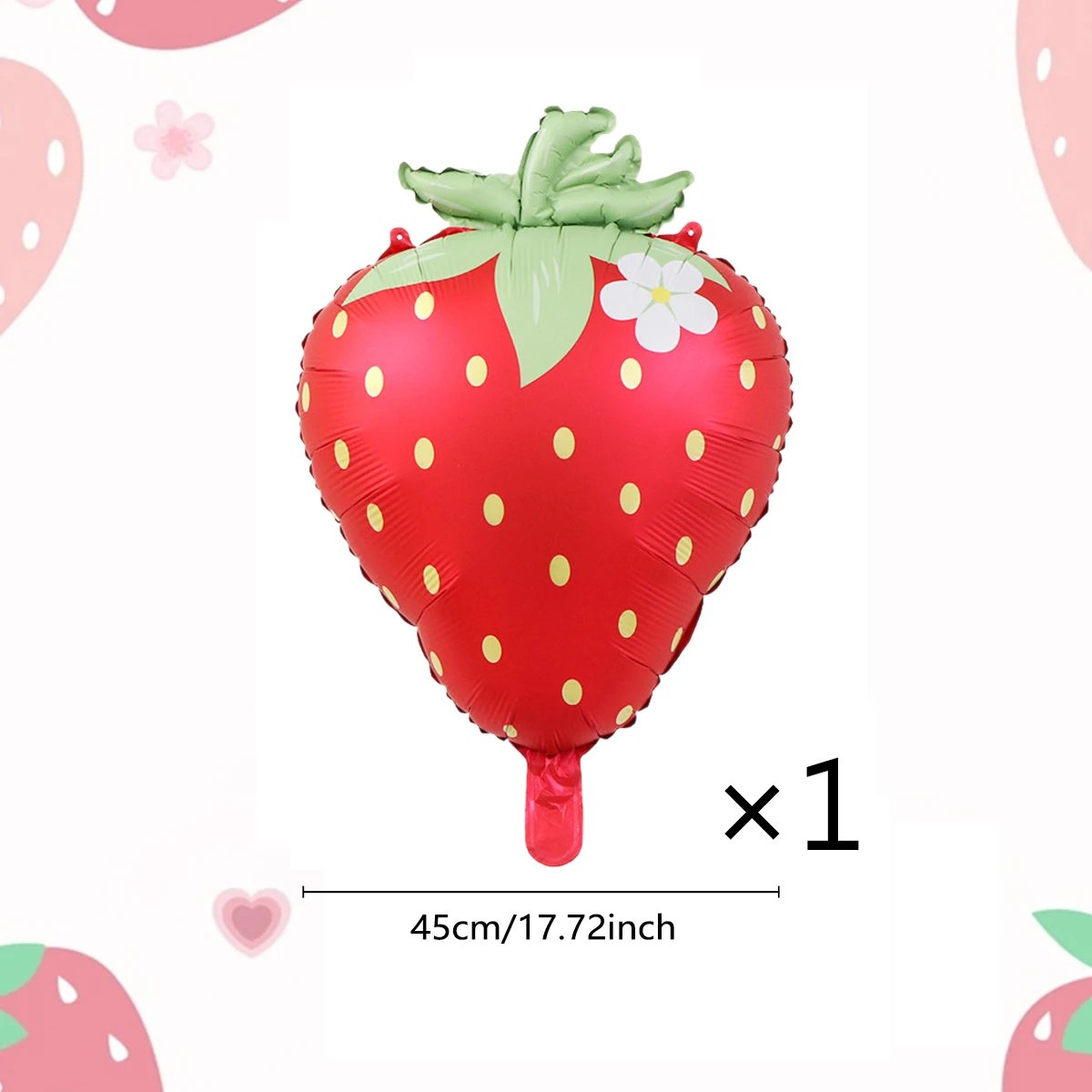 1 Stück Roter Rosa Erdbeer-Ballon zum 1. Geburtstag, 42 Zoll Groß, für Kinder-Geburtstagsfeier mit Frucht-Thema – Detail 8