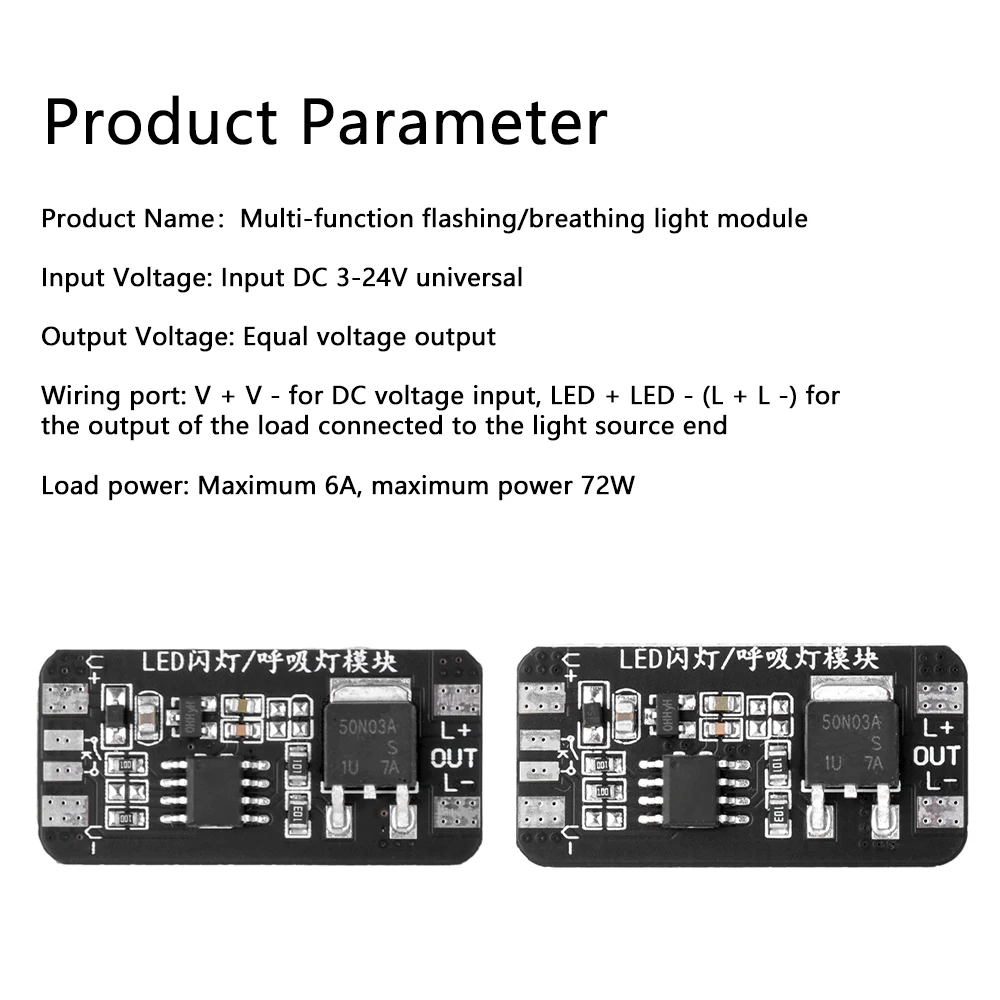 6A 72W DC3-24V moduł świetlny oddechowy oświetlenie otoczenia wakacyjny płyta sterowania tryb szybkiego/powolne miganie trybu samoblokowania