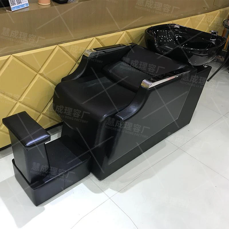 New shampoo bed, hair salon, special fiberglass flushing bed for barber shop, ceramic basin, semi-reclining