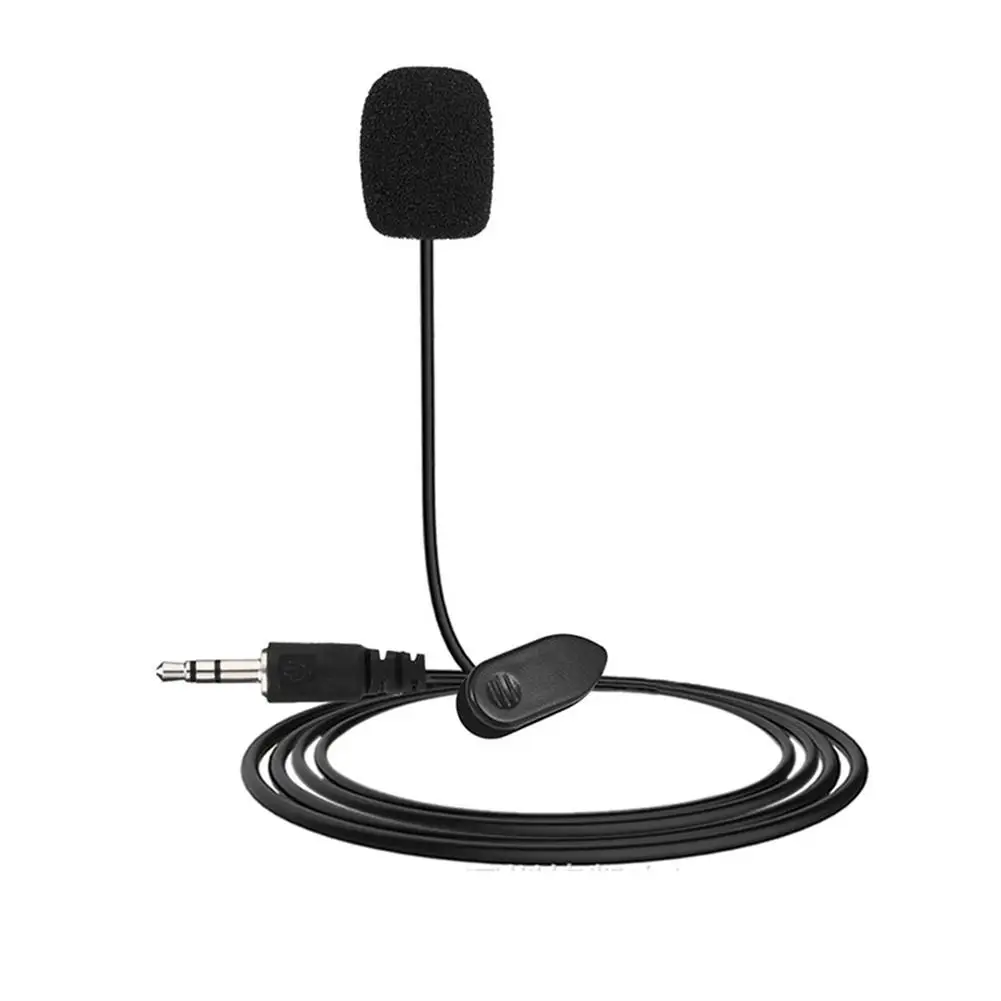 3.5mm Computer Microphone 1.7M Professional Mini Lavalier Mic Tie Clip Lapel Sensitive PC Microphone For Speaking Singing Speech