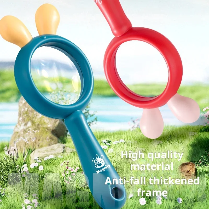 Lupa powiększająca ręczna HD dla dzieci do szkoły podstawowej do czytania zabawki optyczne przedszkolne małe prezenty kolor losowy
