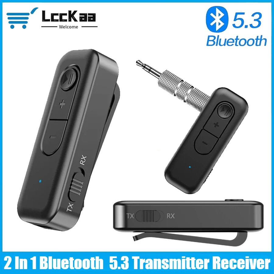 

2in1 Bluetooth 5.3 Transmitter Receiver Adapter 3.5mm AUX Stereo Audio for Car for TV/Headphone/Speakers/Car Stereo/Home Stereo