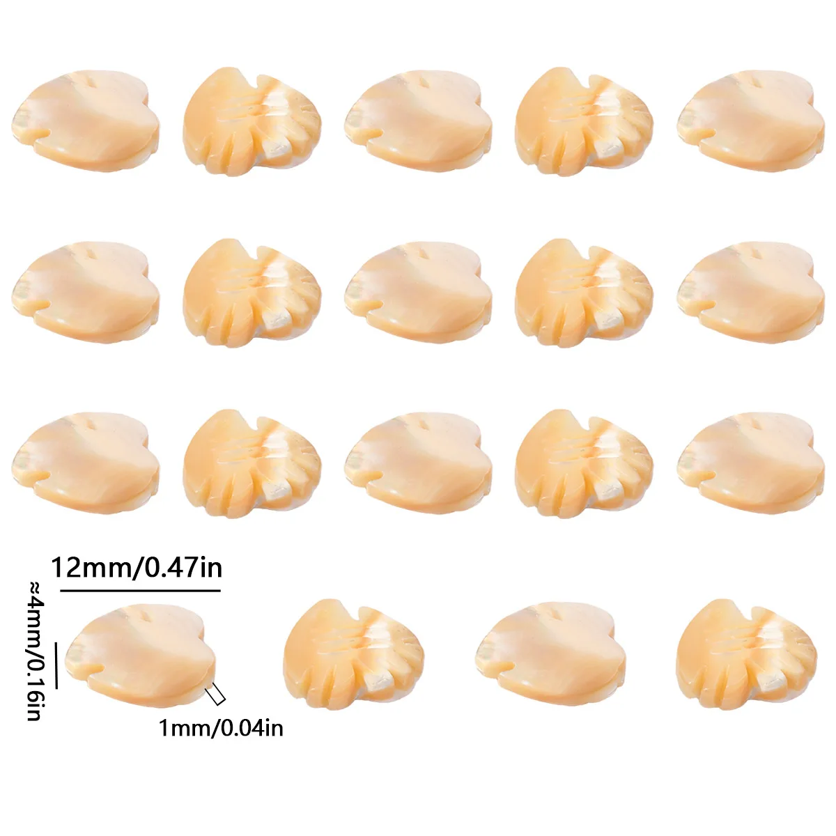 4*12mm 17Pcs Heart-shaped Fish Natural Shells Beads Spacer Loose Beads for Jewelry Making DIY Bracelets Necklace Accessories