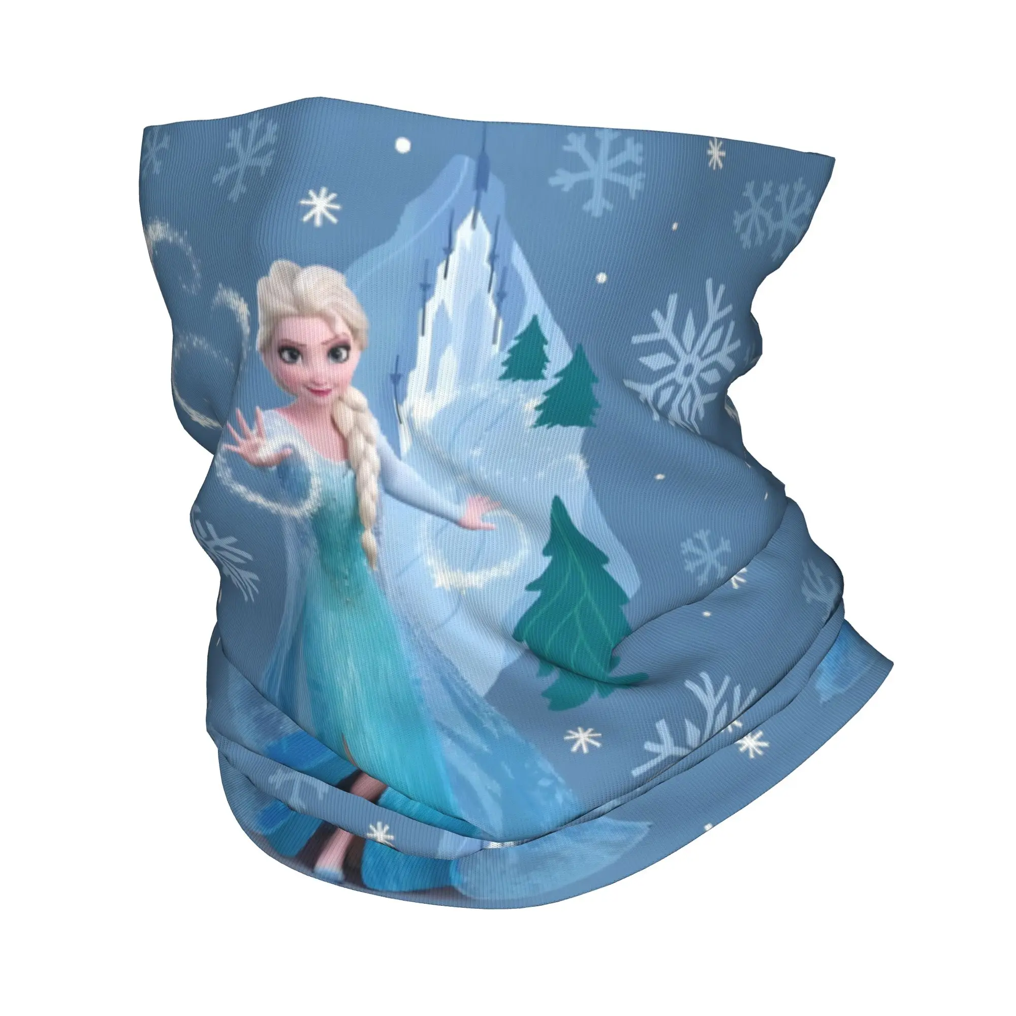 

Custom Iceberg And Elsa F-Frozen Bandana Neck Gaiter Windproof Face Scarf Cover Women Men Snowflake Headband Tube Balaclava