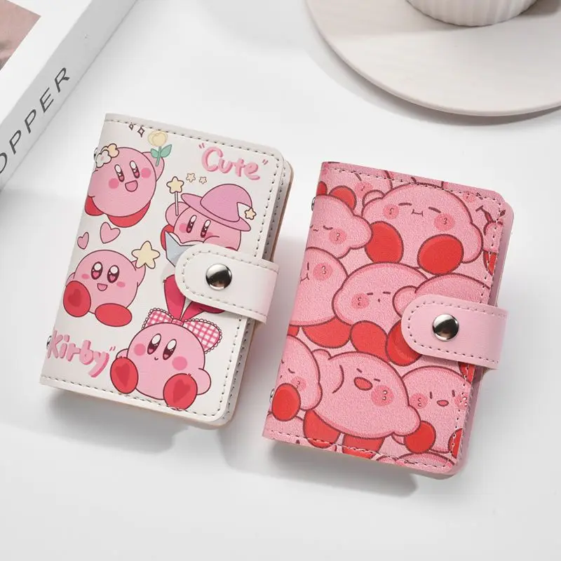Kirby Card Holder Cute Cartoon Personality Large Capacity Multi-card Slot Clamp Sleeve Fashion Exquisite Portable Storage Bag view 2