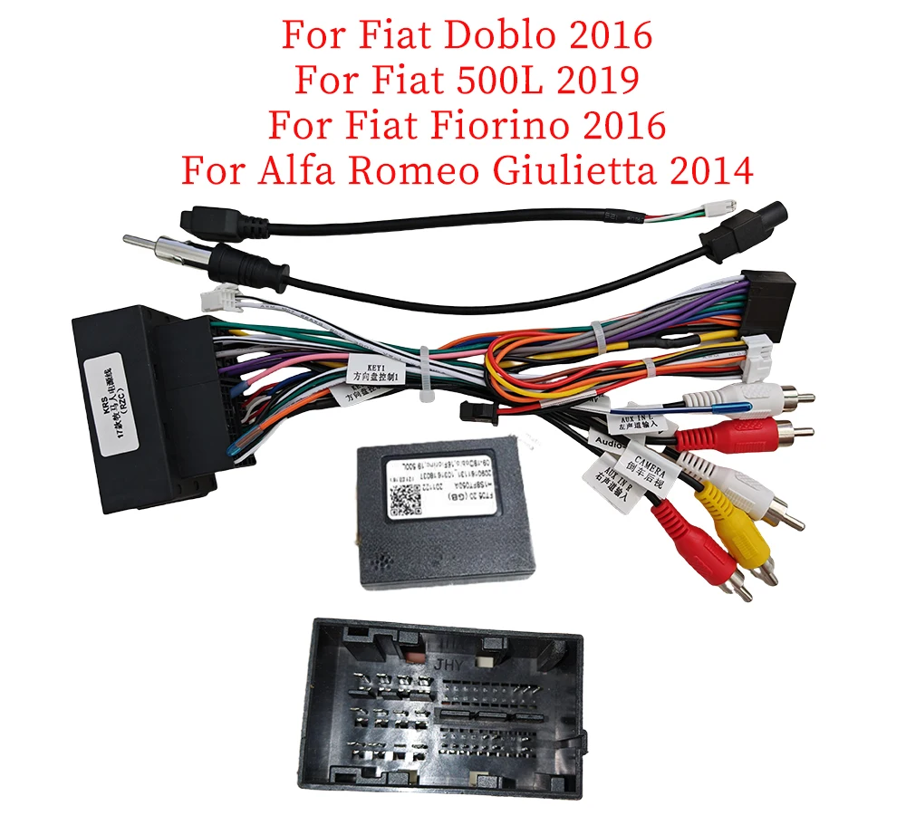 

Car Wiring Harness Adapter Canbus Box Android Radio Power Cable For Fiat Doblo 500L Fiorino Alfa Romeo Giulietta FTF1.20