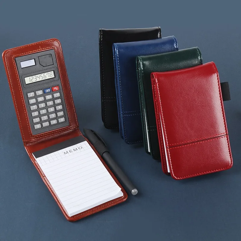 

Business Office Notebook with Calculator Portable PU Leather A7 Multifunctional Notebook