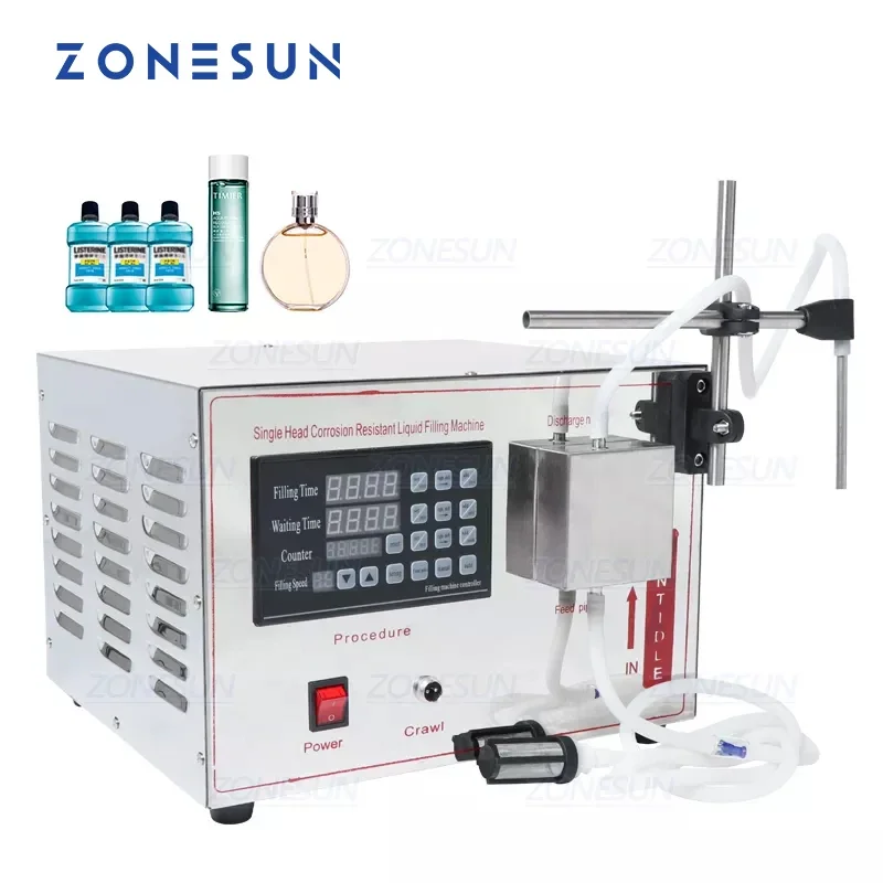 ZONESUN GZ-YG1 Automatic Magnetic Pump Filling Machine Ethanol Beverage Disinfection Alcohol Oil Liquid Bottle Filling Machine