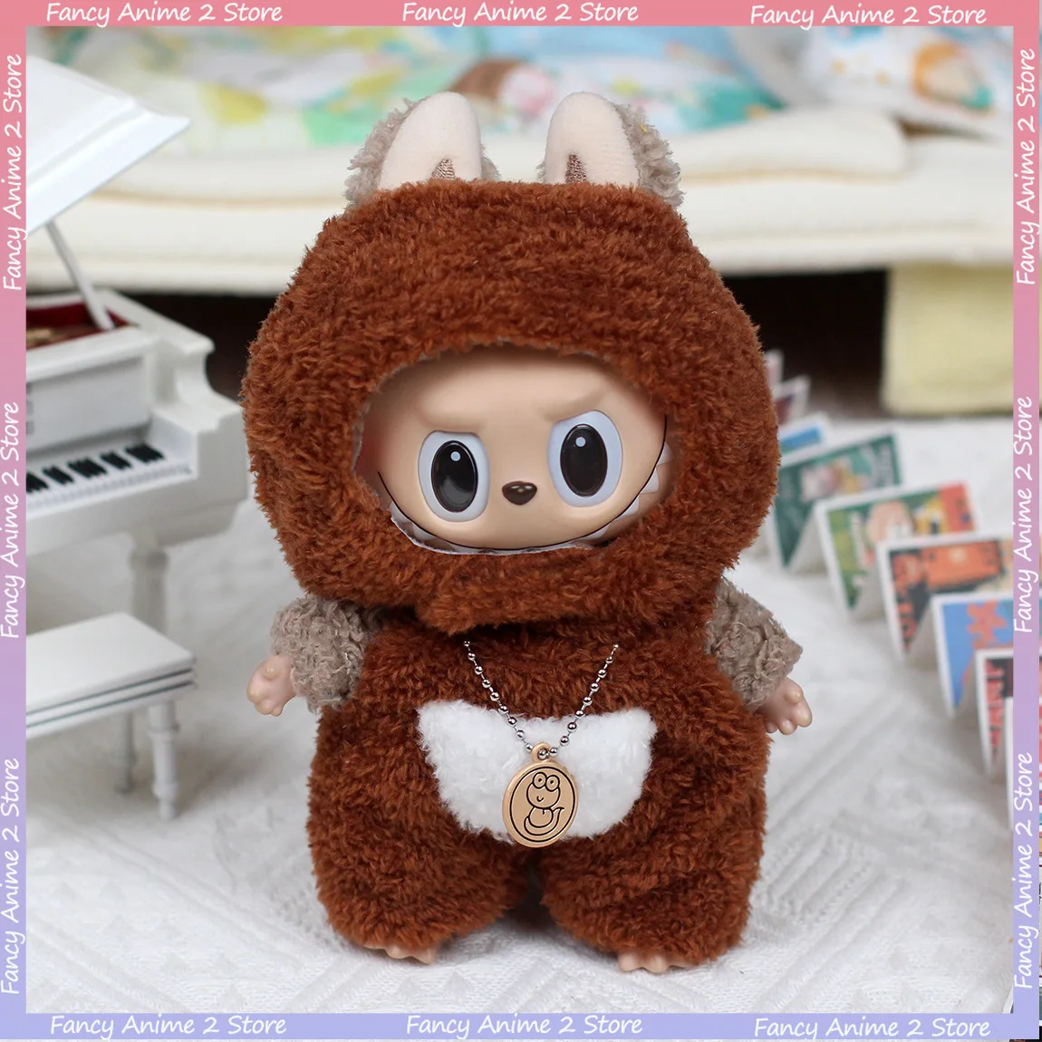 Voor 15/17 cm Labubu Poppenkleertjes Dinosaurus Haai Cosplay Outfit Mini Pluche Pop Kleding Mode Accessoires Kerstfeest geschenken