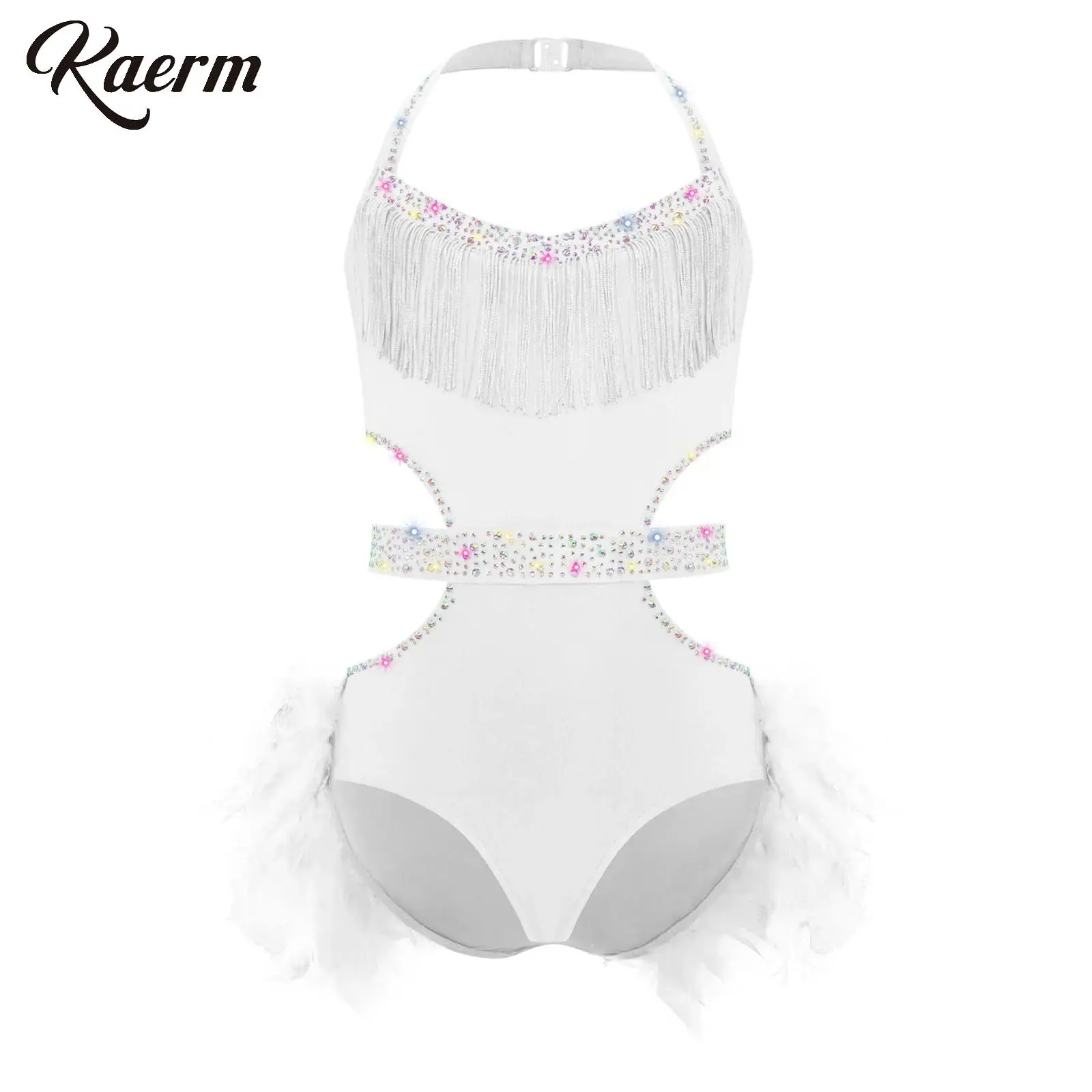 أطفال بنات اللاتينية فستان رقص الجاز الراين ريشة تنانير يوتار أنيقة راقصة الباليه الزي لأداء الرقص راقصة الباليه