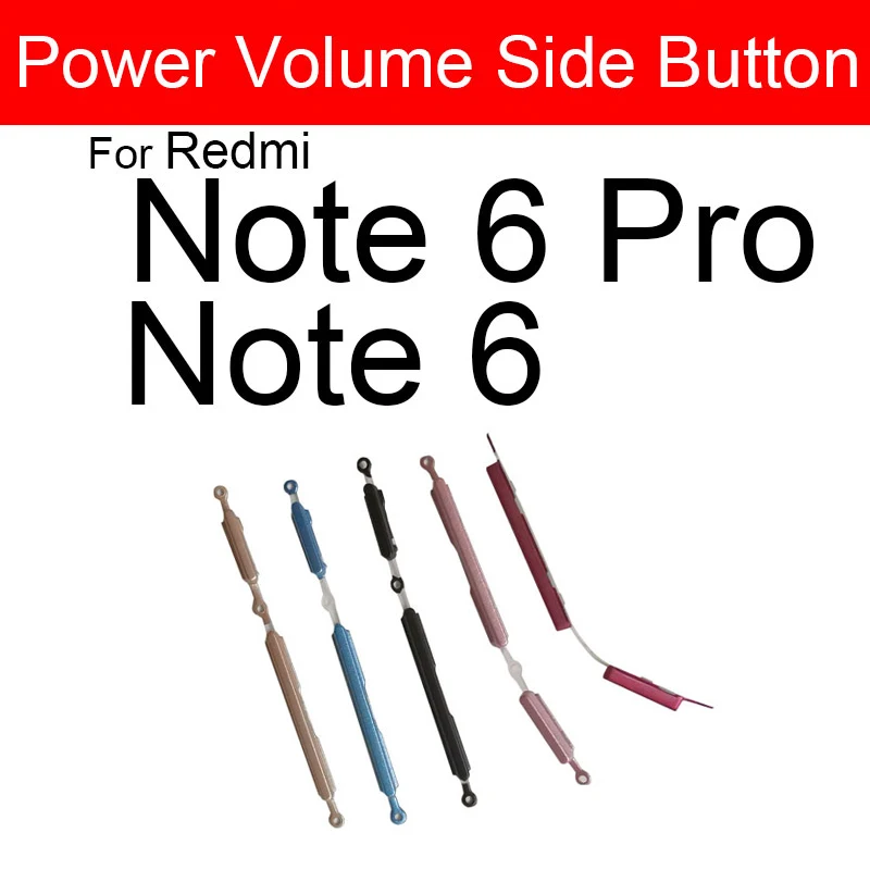 On Off Power Button + Volume Key For Xiaomi Redmi Note 6 Pro Note 5 5A Prime Volume & Power Sidekey Button Replacement Parts