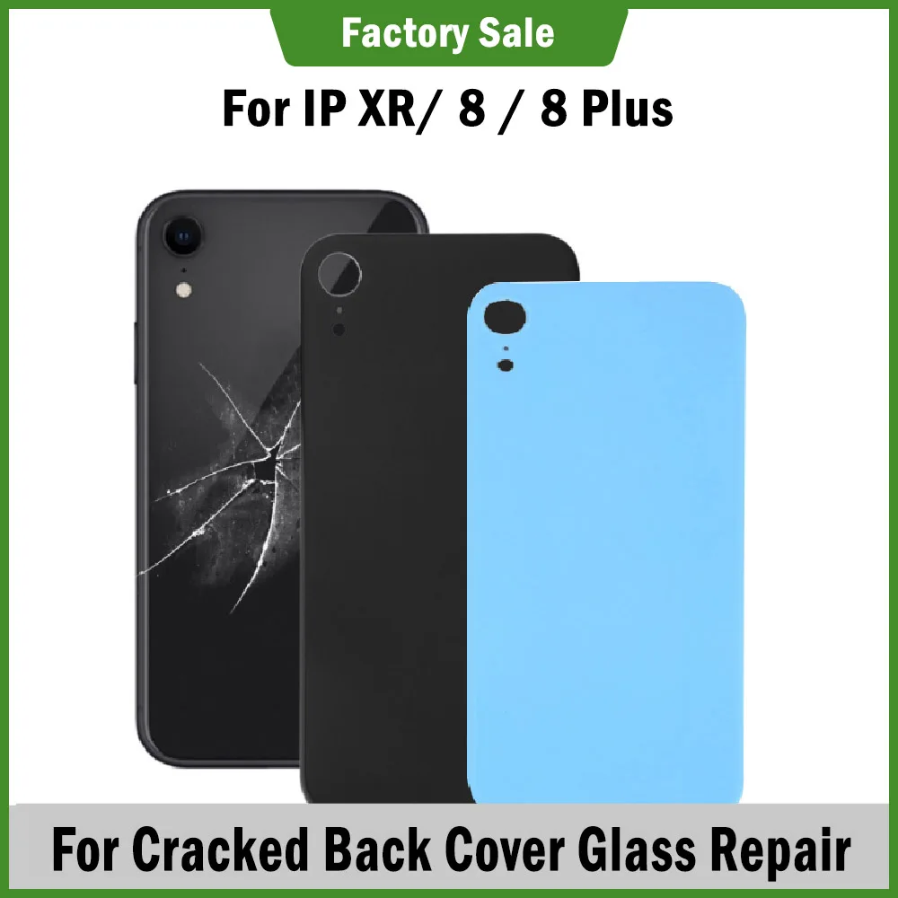 5pcs OEM Big Hole Battery Back Cover Housing Door for XR 8 Plus XS MAX Cracked Rear Glass Panel Repair With Logo