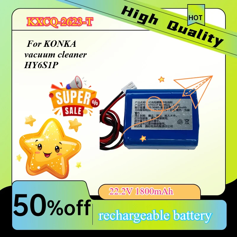 New KXCQ-2623-T 22.2V 1800mAh rechargeable battery pack for KONKA vacuum cleaner HY6S1P