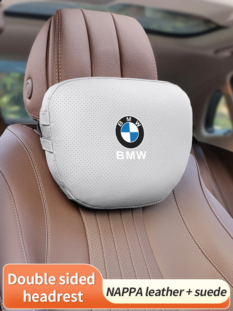 BMW MX1 X3 X5 X6 X7 E36 E39 E46 E90 F10 F15 F25 F30 Leather Car Headrest Neck Support Seat Lumbar cushion Suede Soft Neck Pillow