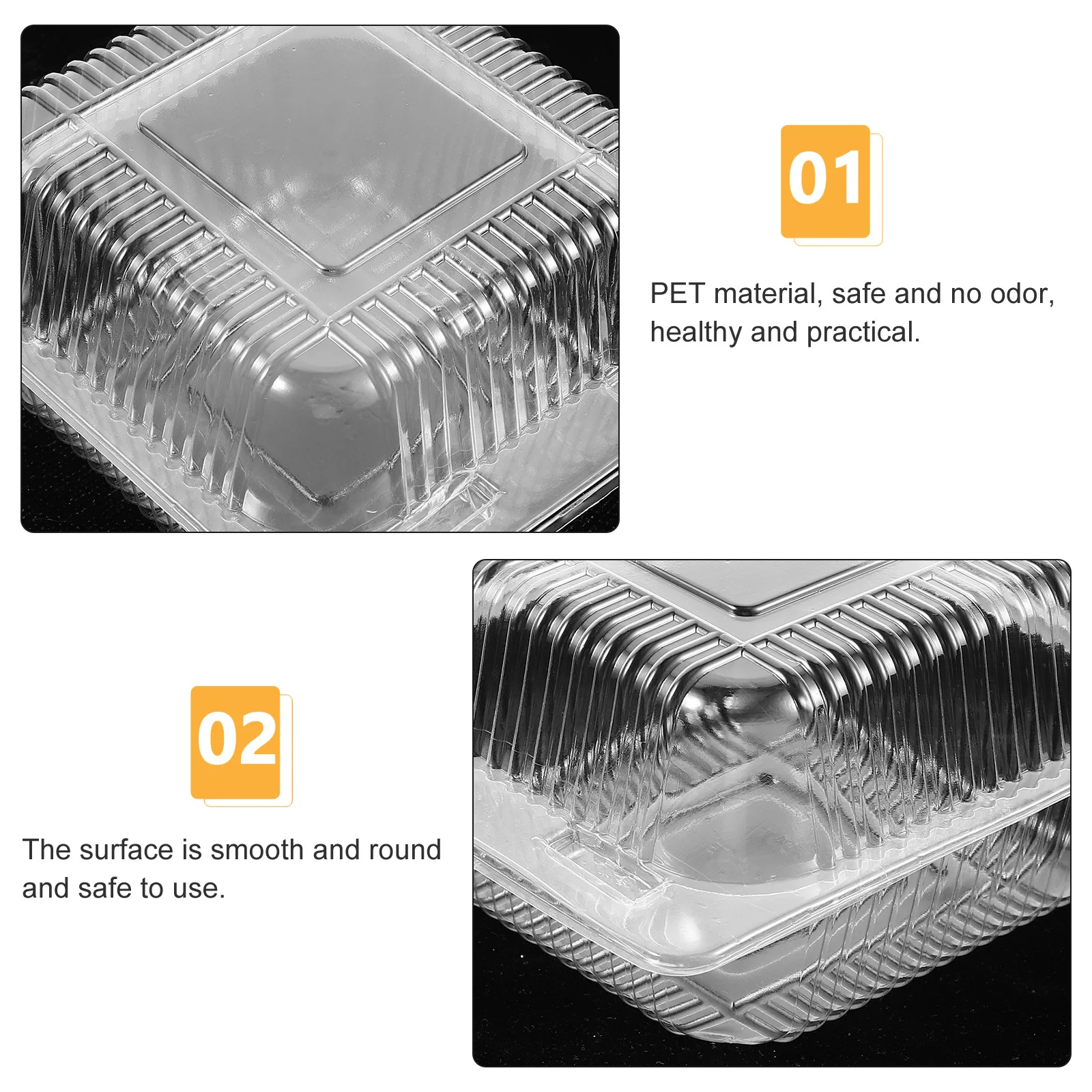 

100Pcs Clear Dessert Boxes Cake Containers Leak-Proof Bakery Packing Wedding Events Sandwich Wrapping Boxes