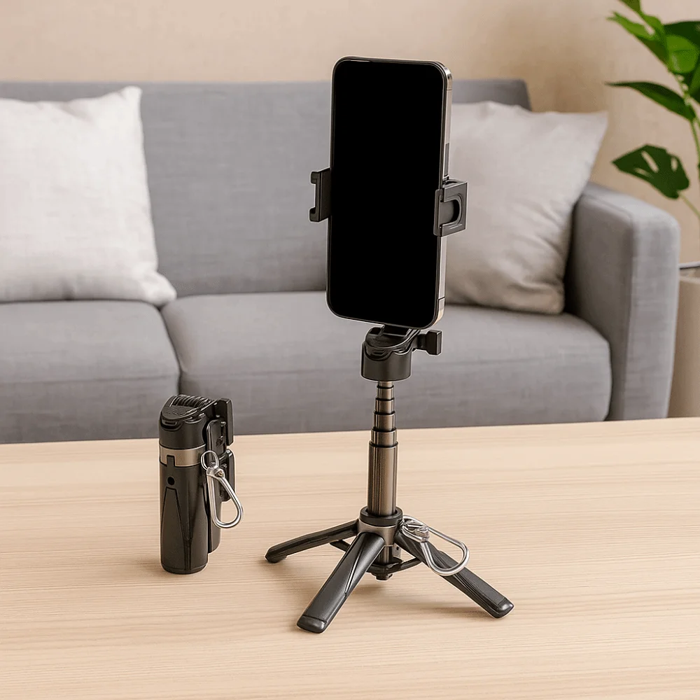 3 in 1 Mini Telescopic Selfie Stick 360° Rotation Lightweight Bluetooth Selfie Stick Extendable with Wireless Bluetooth