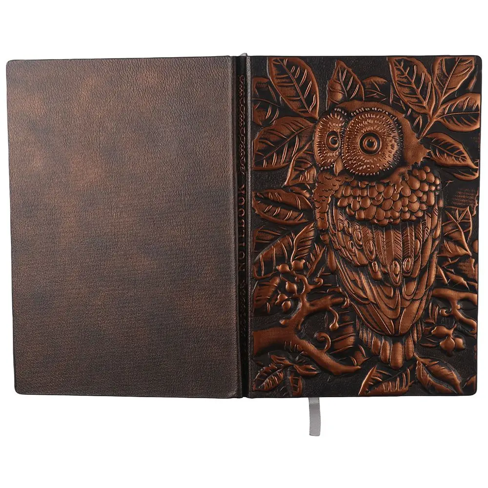 Office Supplies Embossed Notebook Owl Antique Bronze Book A5 Size Diary Notebook Home