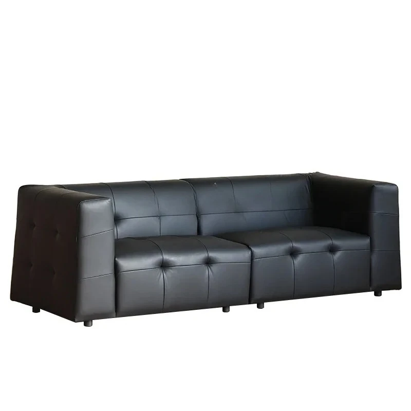 JJsmt1 Italian Minimalist Leather Sofa Small Apartment Living Room Modern Light Luxury Leather Sofa First Layer Cowhide