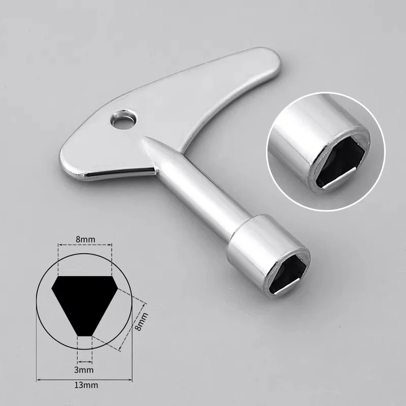 Silver Inner Triangle Key Wrench Household Elevator Water Meter Electric Control Cabinet Electric Meter Valve Universal Tool