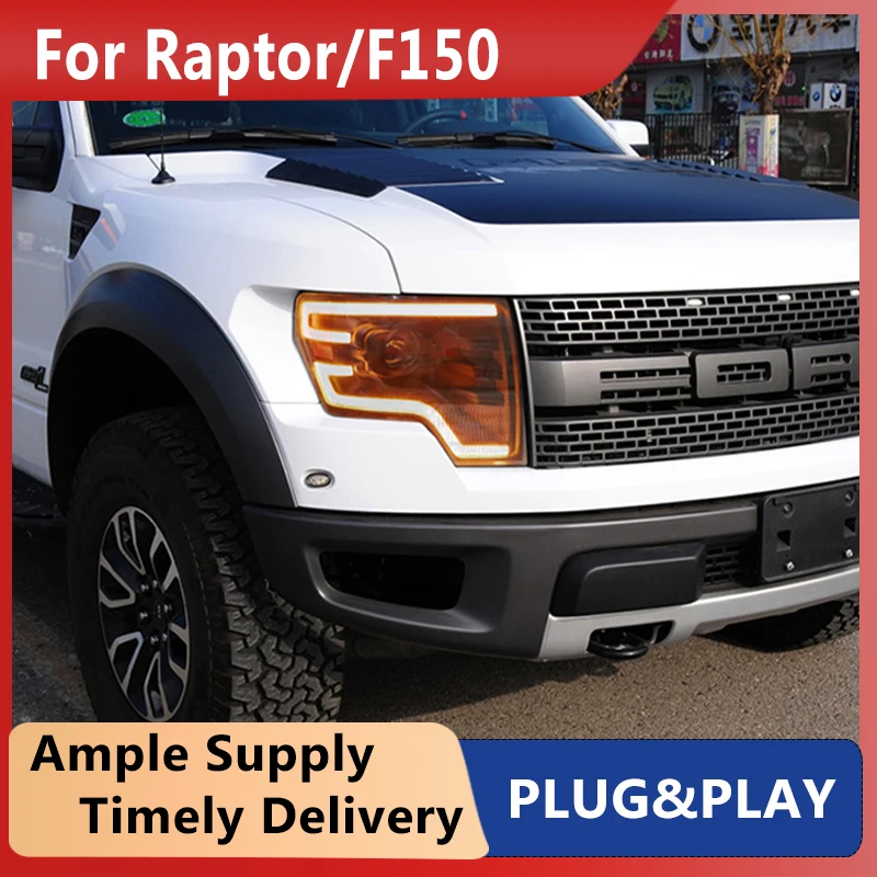 For Ford Raptor F150 LED Headlight 2008-2014 Head Lamp F-150 Drl Projector Lens Automotive Accessories