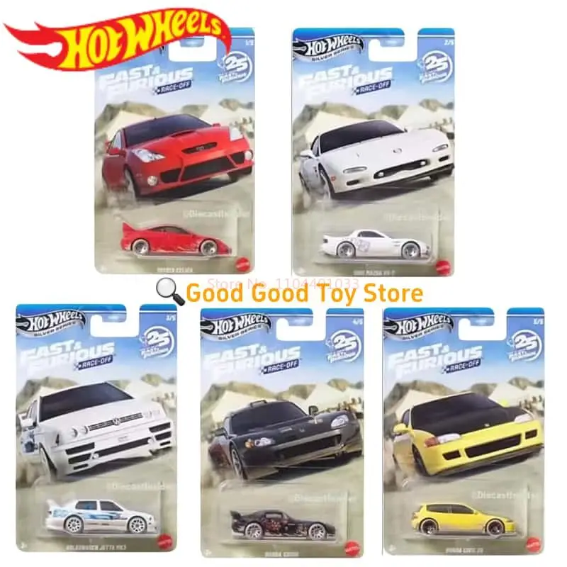 

Hot Wheels HNR88-P Fast & Furious Series Toyota Celica Mazda RX-7 Volkswagen Jetta Honda Civic 1:64 Diecast Collectible Toy Gift