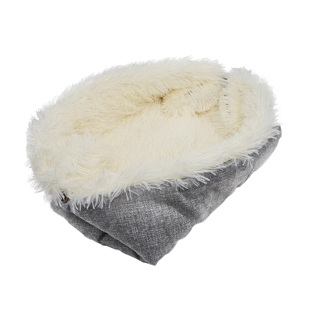 Pet Autumn Winter Nest Cushion Grey Plush Bed Dual-Use Bed Cat Dog Plush Pet Blanket Winter Warm Sleeping Cushion Pet Supplies