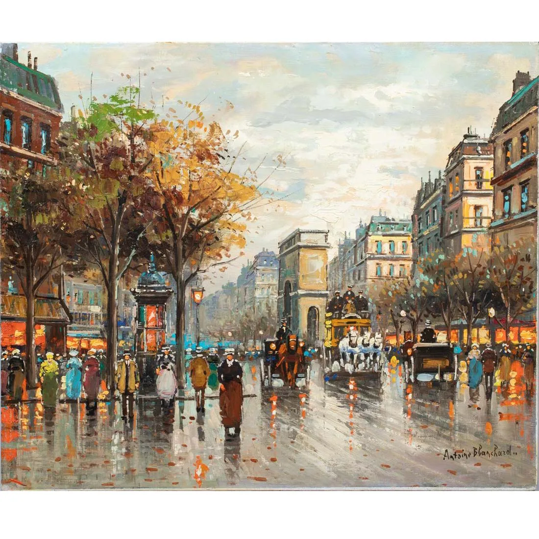 

Antoine Blanchard artwork,Paris Street Scene,oil on canvas,Hand painted landscape oil painting,Picture decoration for home