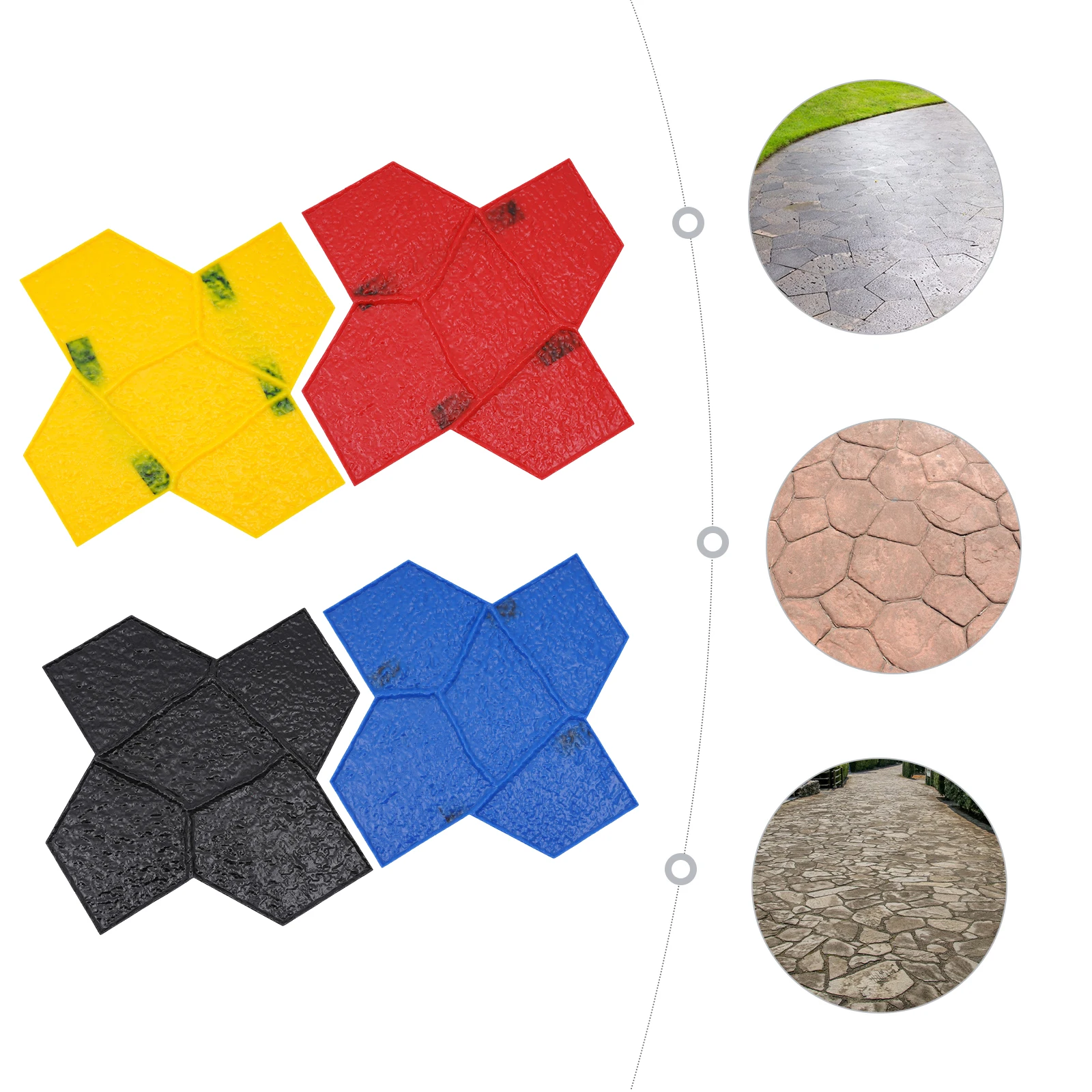 Durable Seamless Texture Stamp Mat Set of 4, High-Quality PU Material for Concrete Stamping, Natural Stone Pattern, Easy to Use