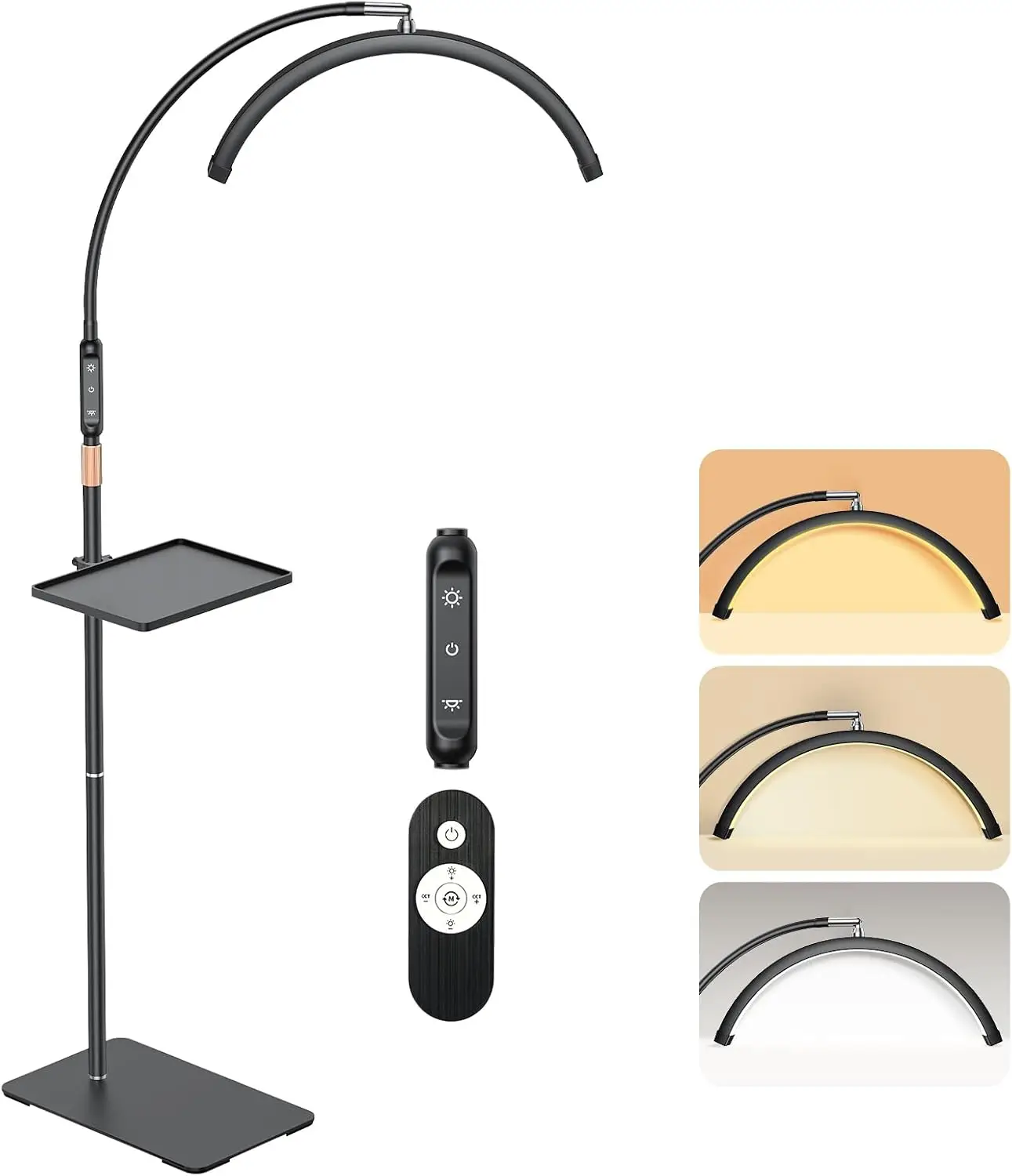 

Adjustable LED Half Moon Lash Lamp with Tool Tray, Flexible Color Modes for Eyelash Extensions and Beauty Salons