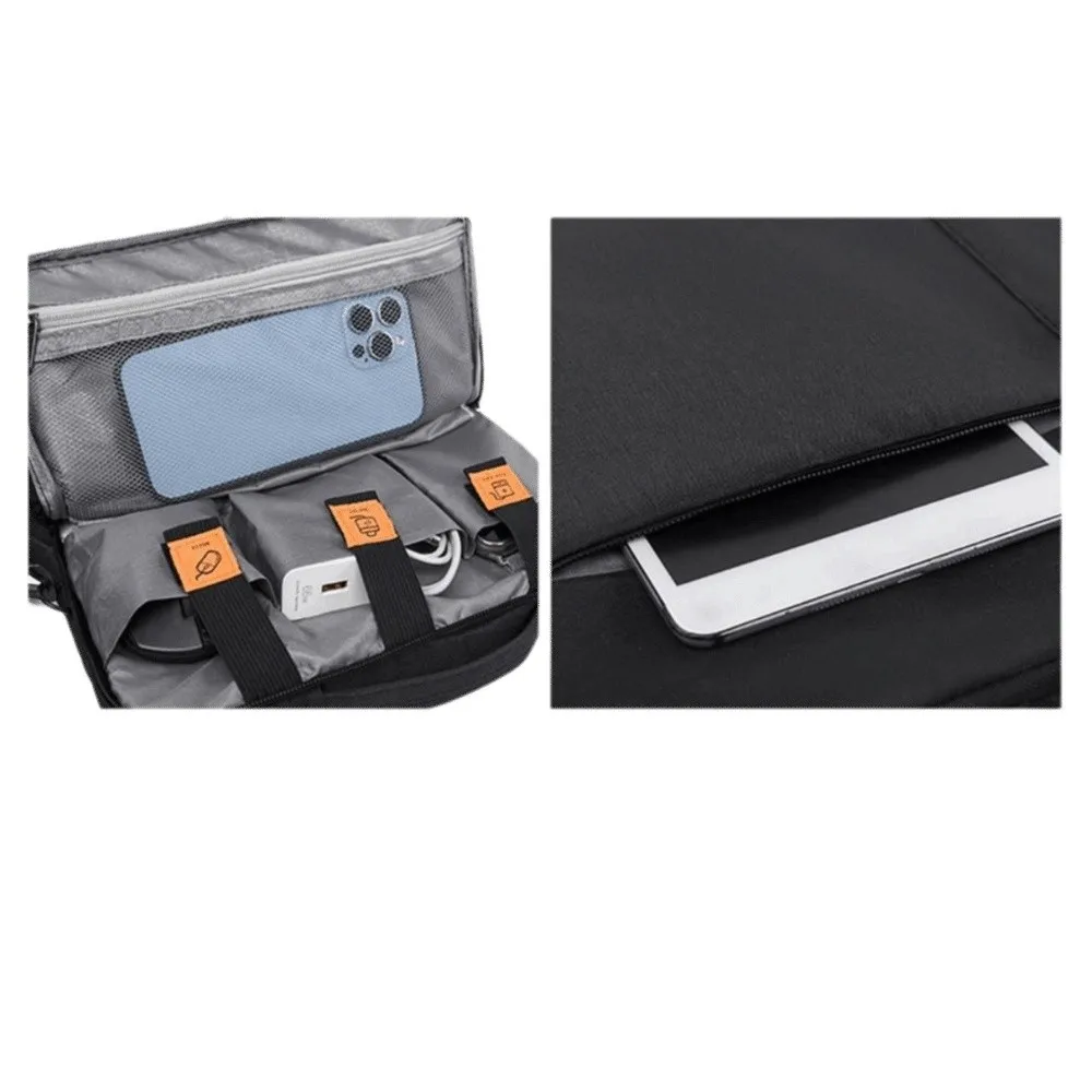 

13 14 inch Shockproof Tablet Bag Multilayer Multiple Pockets Laptop Handbag Case Plush Lining Large Capacity Protective Pouch
