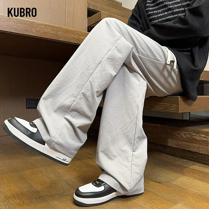 

Мужские осенне-зимние спортивные брюки, прямые спортивные штаны, мужские свободные универсальные брюки, модные повседневные брюки с широкими штанинами на шнурке