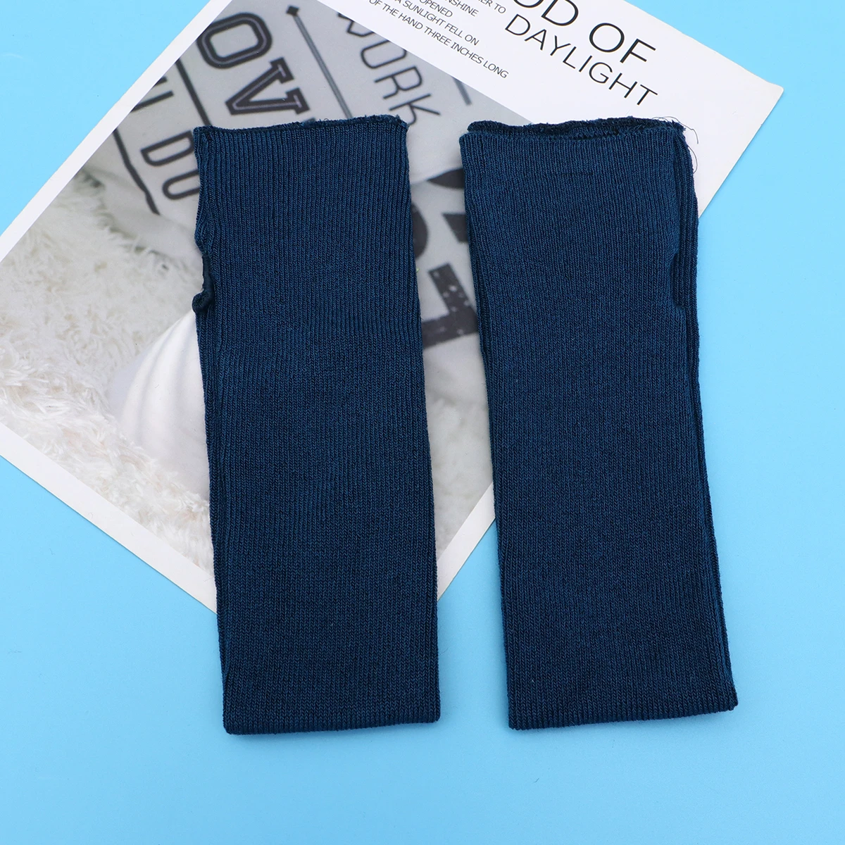 1 غطاء ذراع حراري محبوك بأكمام الساعد لفصل الشتاء وركوب الدراجات والجري وصيد الأسماك والقيادة والرياضات الخارجية باللون الأزرق