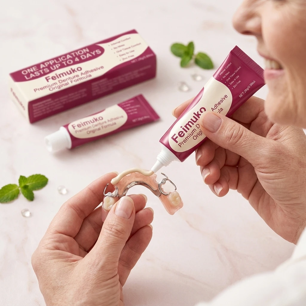 Thermoplastic Denture Adhesive Seamless Fit Prevent Loosening Natural Look Reduce Gum Pain Improve Comfort Denture Fixative Glue