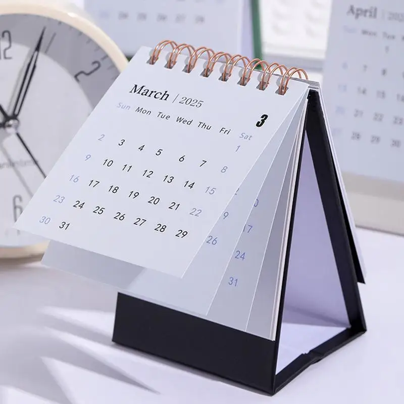 Small Calendar For Desk 2025 Mini Simple Small Desk Calendar Pocket Portable Calendar Punch Plan Desktop Decoration Calendar