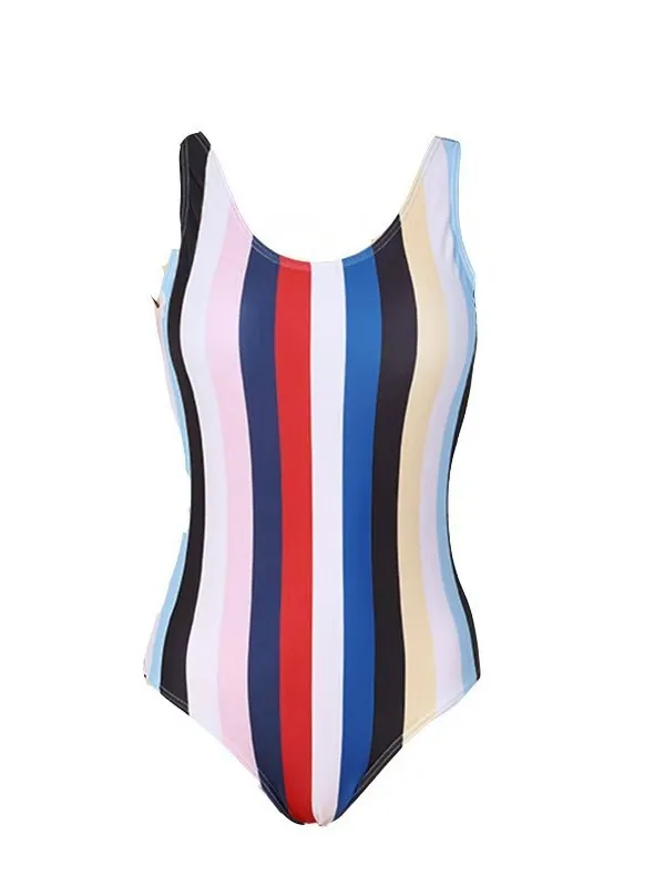 

Deep V Backless Swimsuit Youth Fresh Beach Swimsuit One Piece High Cut Swimsuit Adjustable Strap Ruched Summer Swimwear