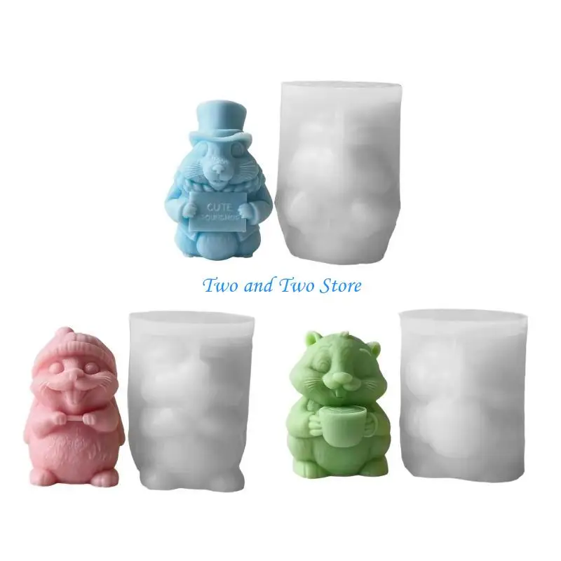 HX6F Easy Releasing Silicone Mold Crafting Groundhog Statues Moulds Silicone Molds Suitable for Various Materials