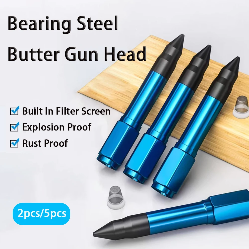 Bearing Steel Manual Grease Gun Head Pointed Flat Head Grease Nozzle Pneumatic Grease Gun Accessory Oil Injection Nozzle Head