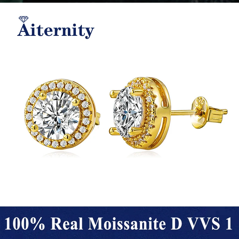 HOT GRA Moissanite S925 Sterling Silver Stud Earrings For Women And Men With 2 Certificates Pass Diamond Test Pen Fine Jewelry