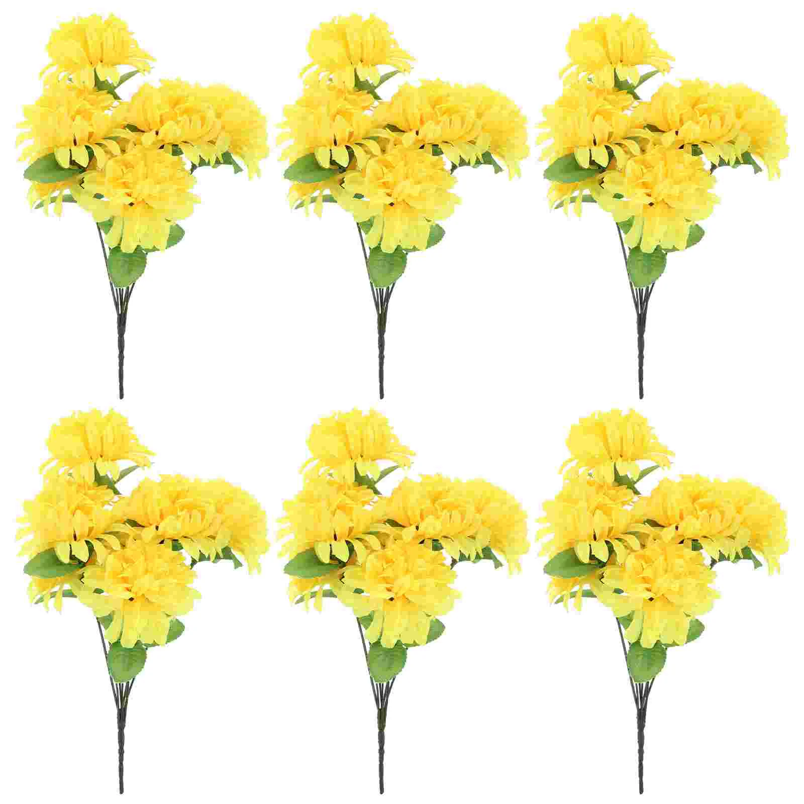 

4 Pcs Realistic Artificial Chrysanthemum Bouquets Outdoor Cemetery Grave Decoration Plastic Flowers Tribute Remembrance