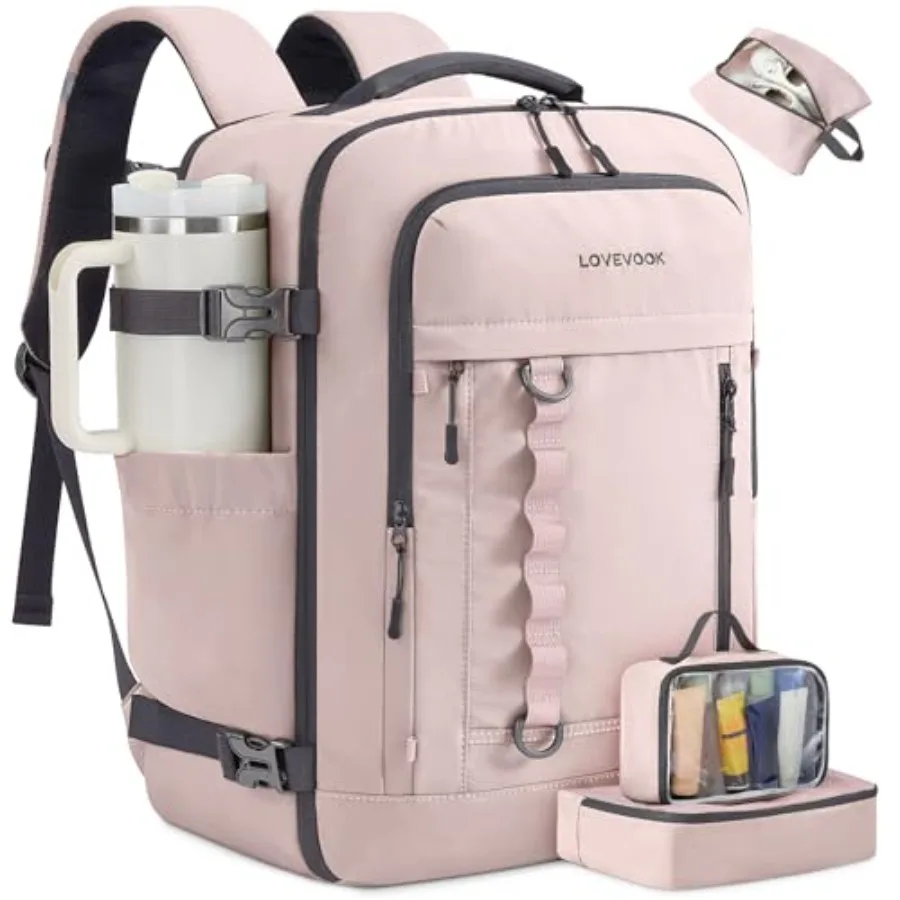 

40-литровый дорожный рюкзак для мужчин и женщин, водонепроницаемый, подходит для ручной клади, для работы, путешествий, одобрен для авиаперелетов, с 3 отделениями для хранения вещей.