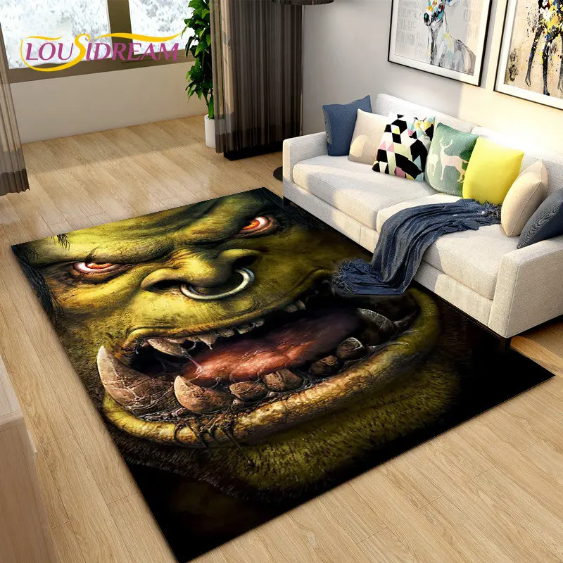 3D WOW, World of Warcraft Game Area Rug Large,Carpet Rug for Living Room Bedroom Sofa Doormat Decoration,Kids Non-slip Floor Mat